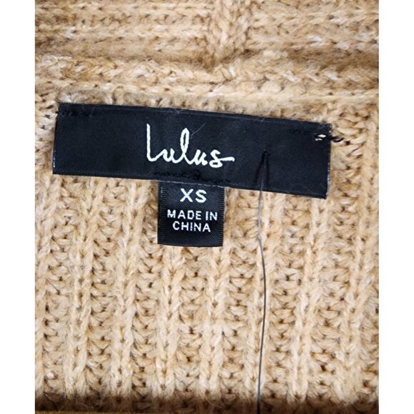 Lulus Sweater Womens Small Peach/Brown Long Sleeve Belted Open Front Cardigan - Picture 4 of 11